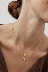 Estella Bartlett Engraved Heart Padlock Necklace - Gold